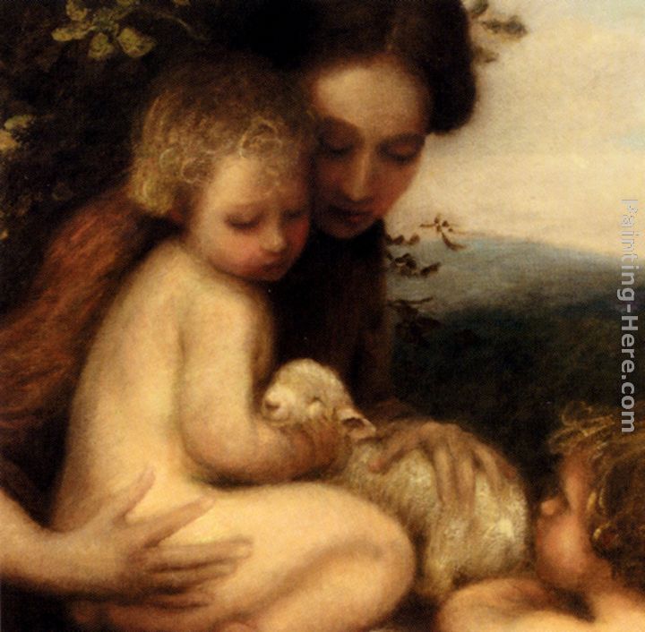 Motherhood - detail painting - Edward Stott Motherhood - detail art painting